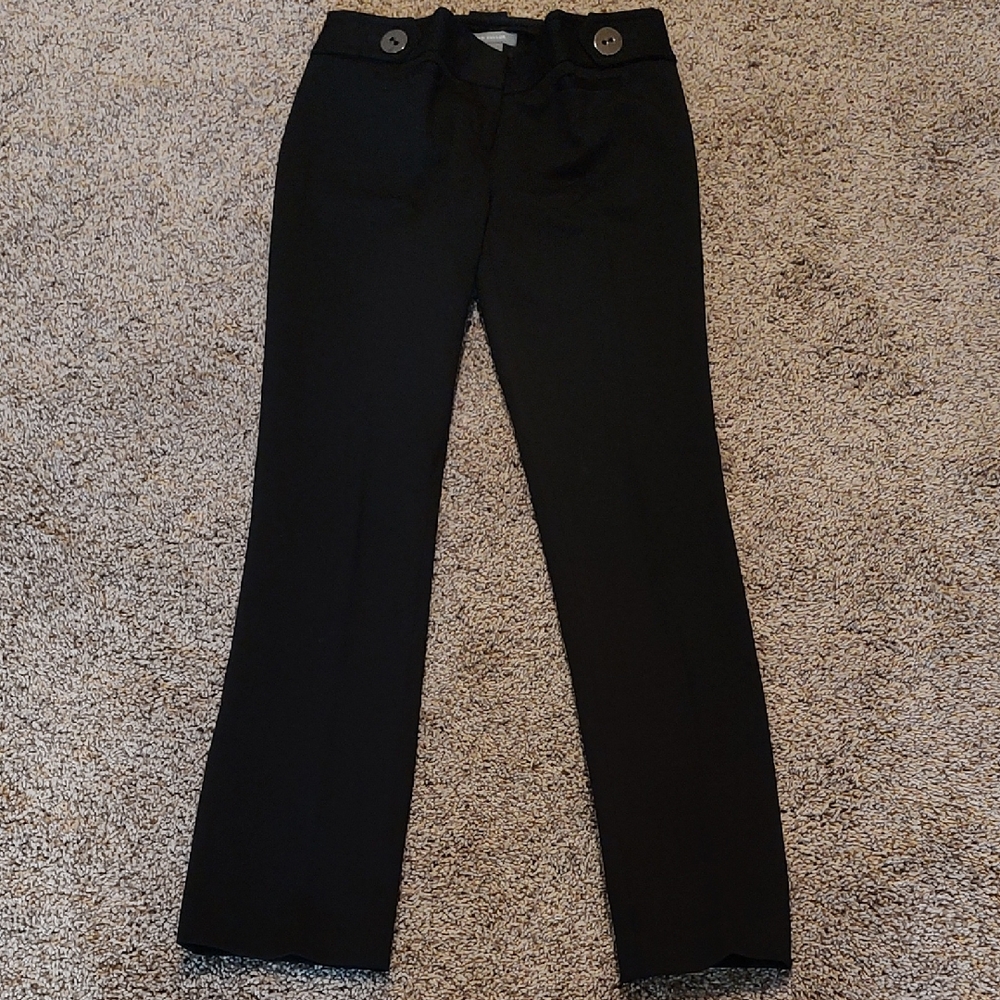Ann Taylor Lindsay Classic Black Straight Leg Pants